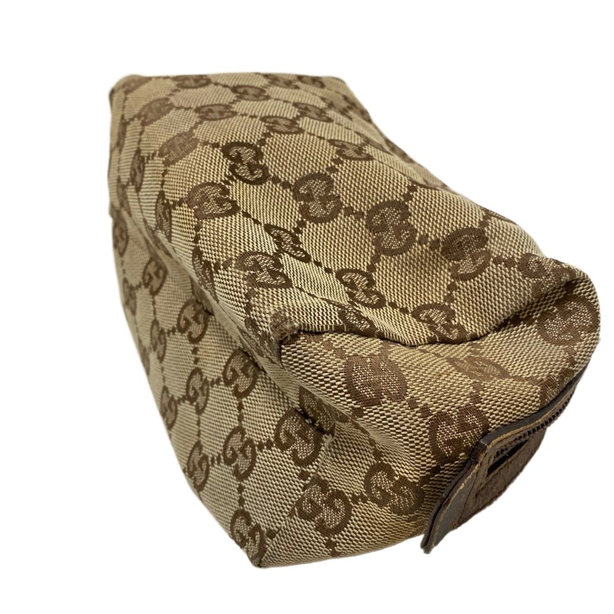 グッチ GUCCI 29595 GG柄 ジャガード×レザー ベージュ×ダークブラウン 
