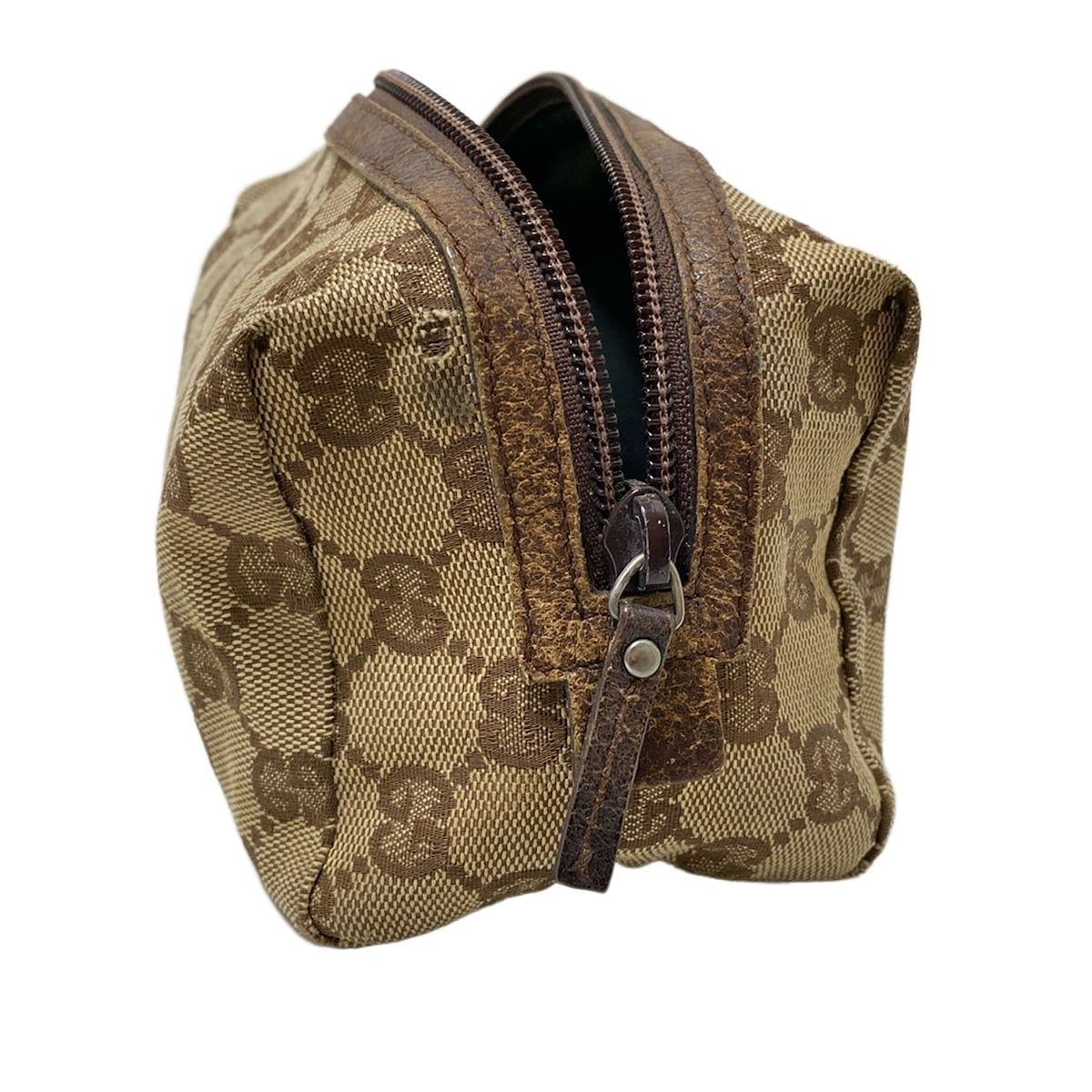 GUCCI(グッチ) ポーチ GG柄 29595 ベージュ×ダークブラウン レザー