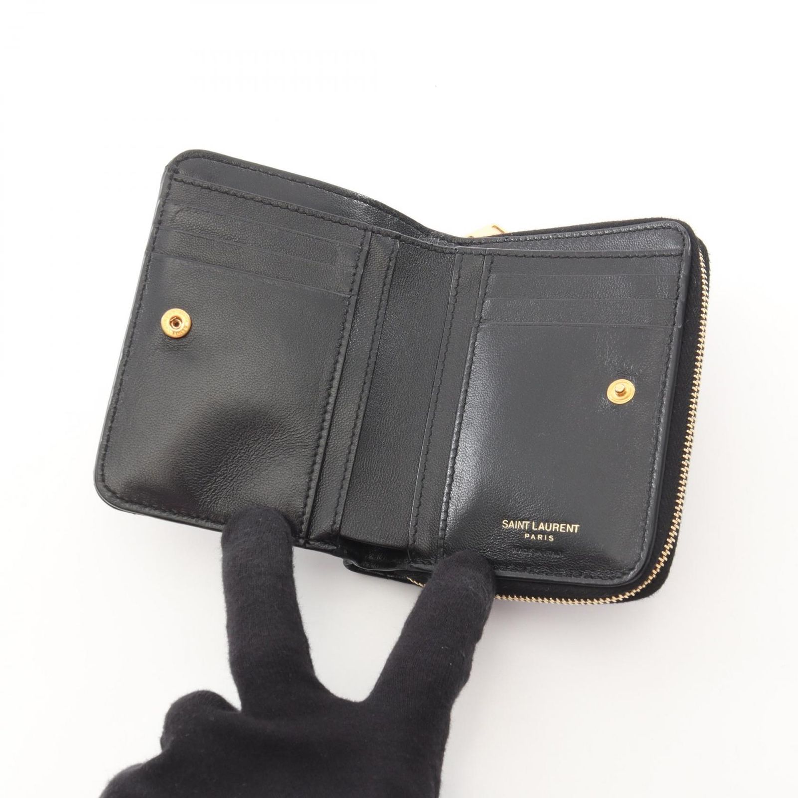 サンローランパリ SAINT LAURENT PARIS 二つ折り財布 モノグラム 