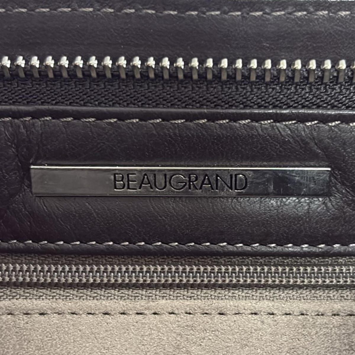 BEAUGRAND(ボーグラン) ハンドバッグ美品 - グレーベージュ 型押し加工  