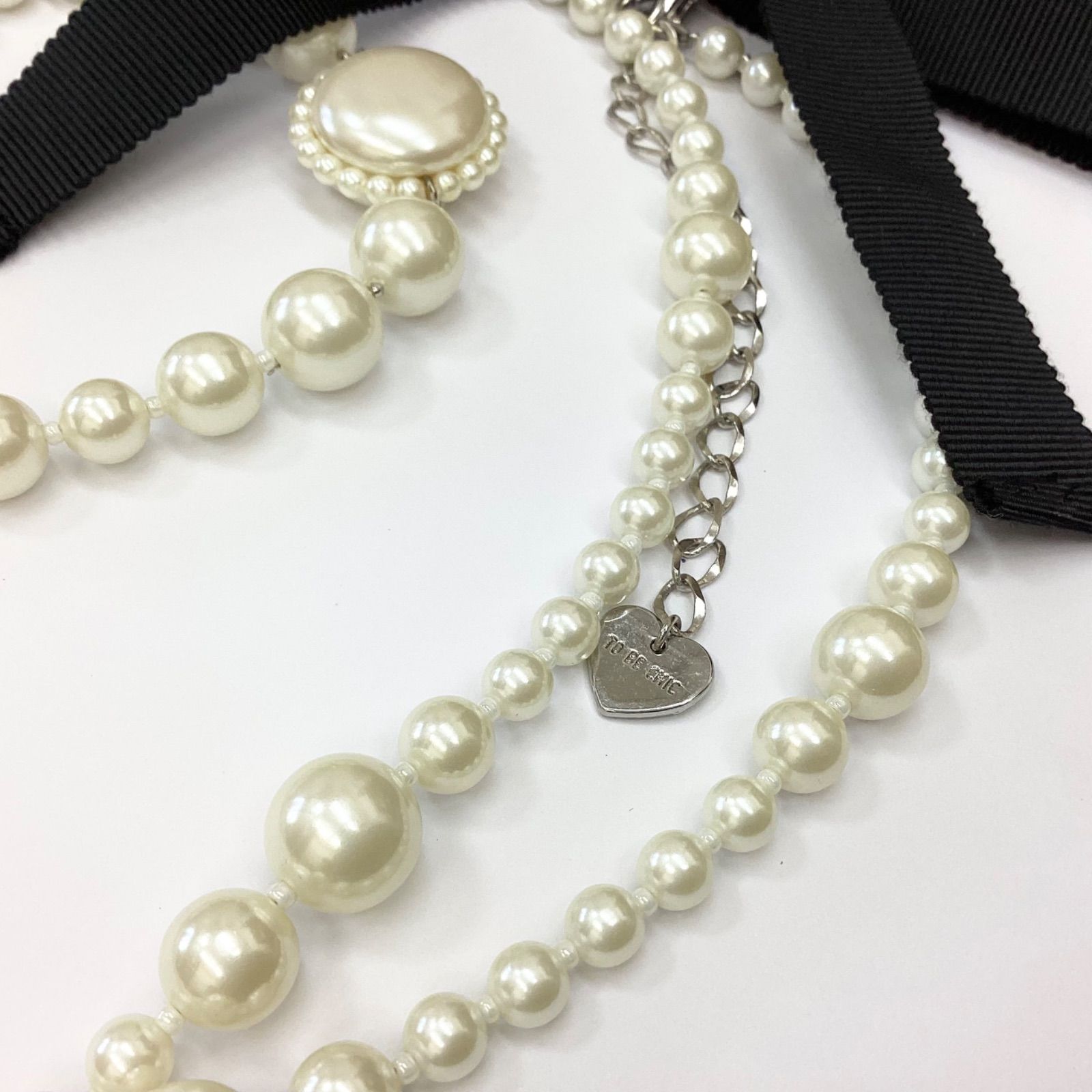 美品□TO BE CHIC(トゥービーシック) ネックレス 黒 TO BE CHIC 