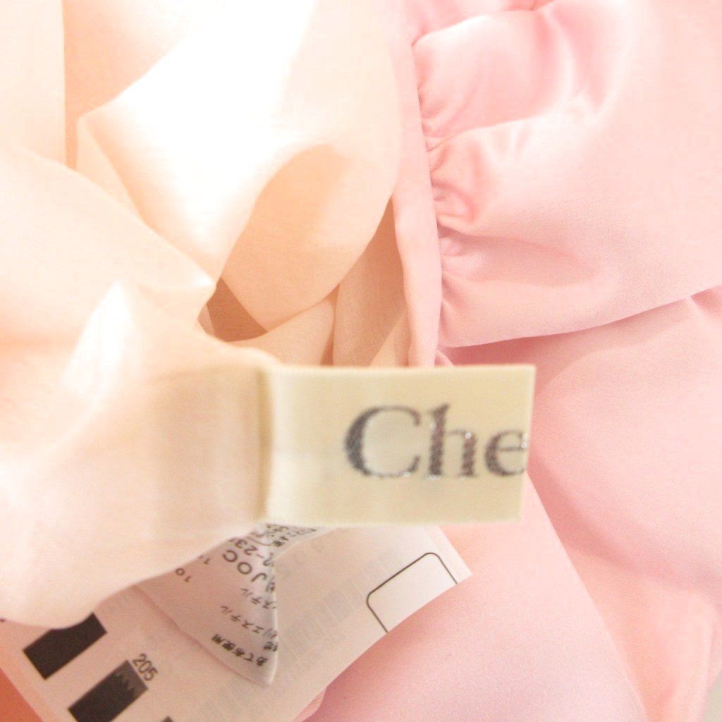 チェスティ Chesty スカート 膝丈 フレア 0 S 花柄 ピンク □YHS10  