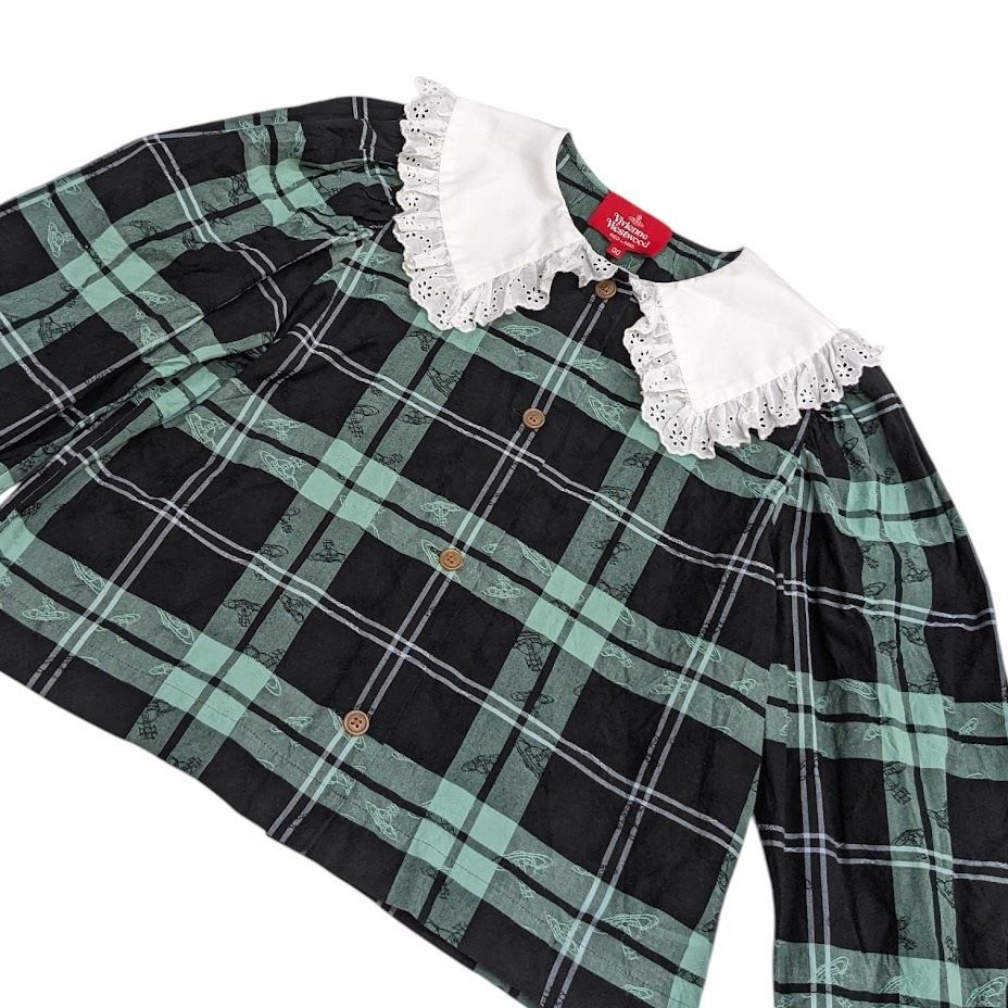 Vivienne Westwood フリルブラウス　オーブ刺繍 オーブ総柄 65 Vivienne Westwood RED LABEL ヴィヴィアンウエストウッド フリル