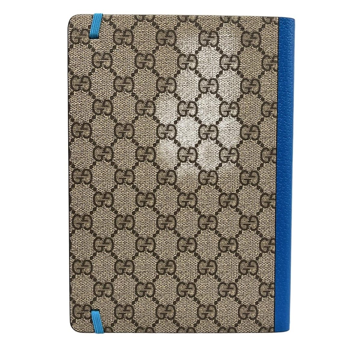 GUCCI(グッチ) 小物新品同様 - ベージュ×ブルー×ブラウン ノート/GG柄