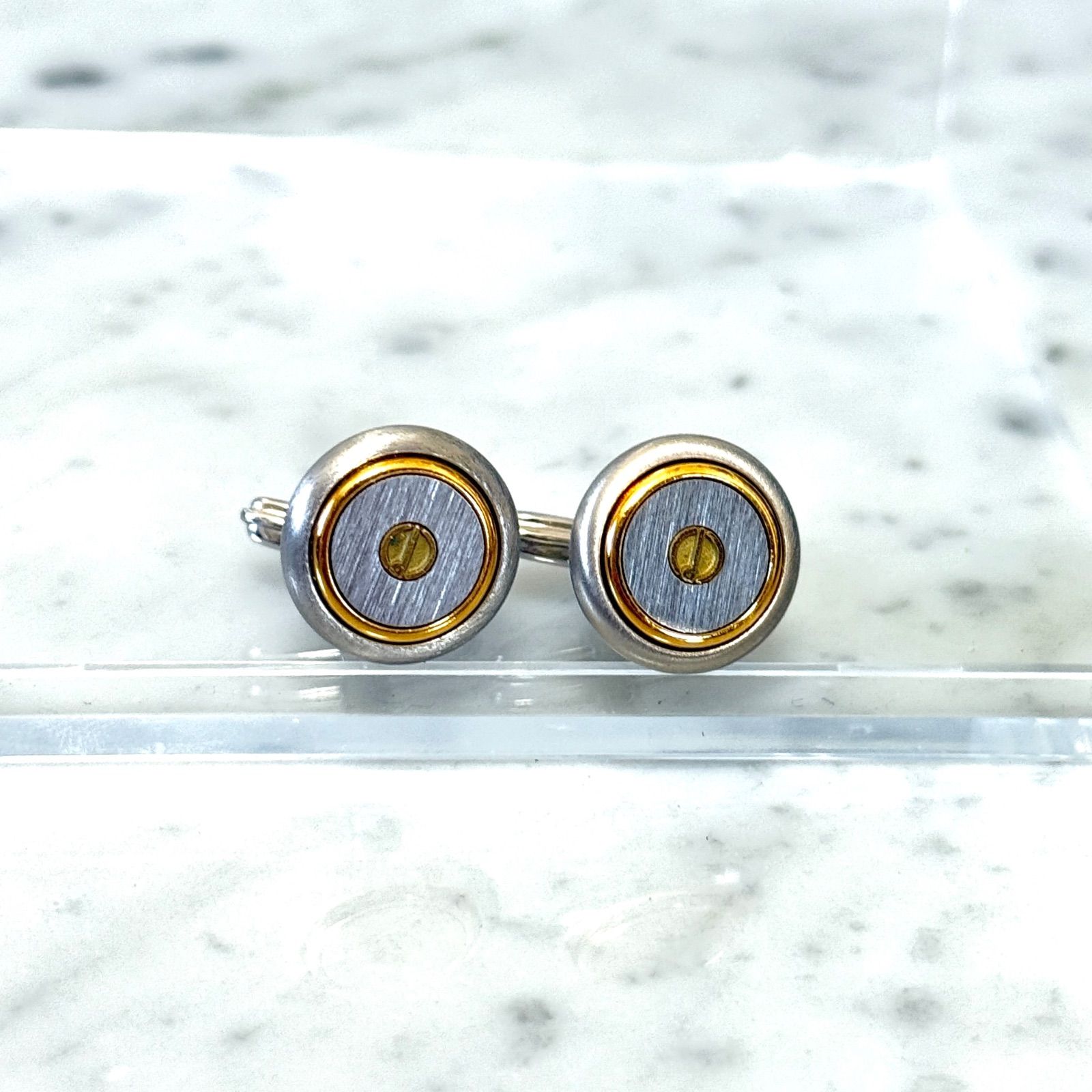 美品 dunhill ダンヒル カフスリンクス 銀 SILVER 金 ゴールド