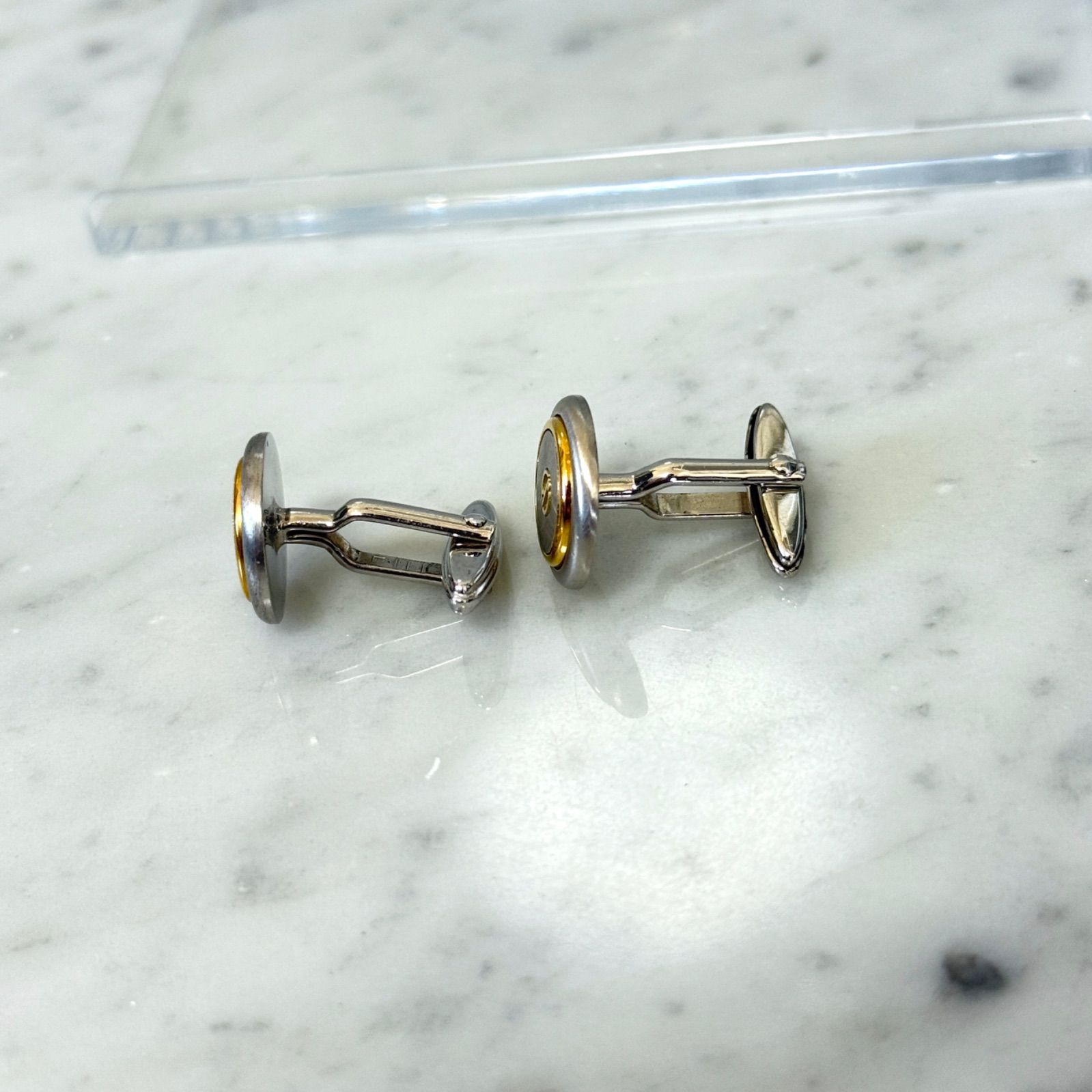 美品 dunhill ダンヒル カフスリンクス 銀 SILVER 金 ゴールド