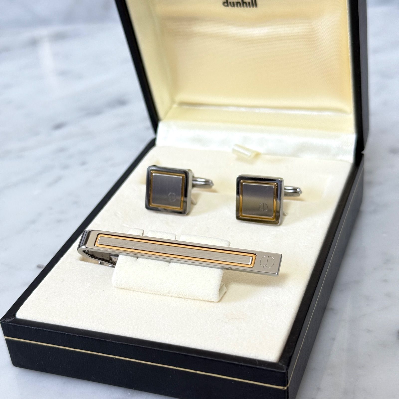 新品 未使用 dunhill ダンヒル ネクタイピン カフスリンクス Silver 銀