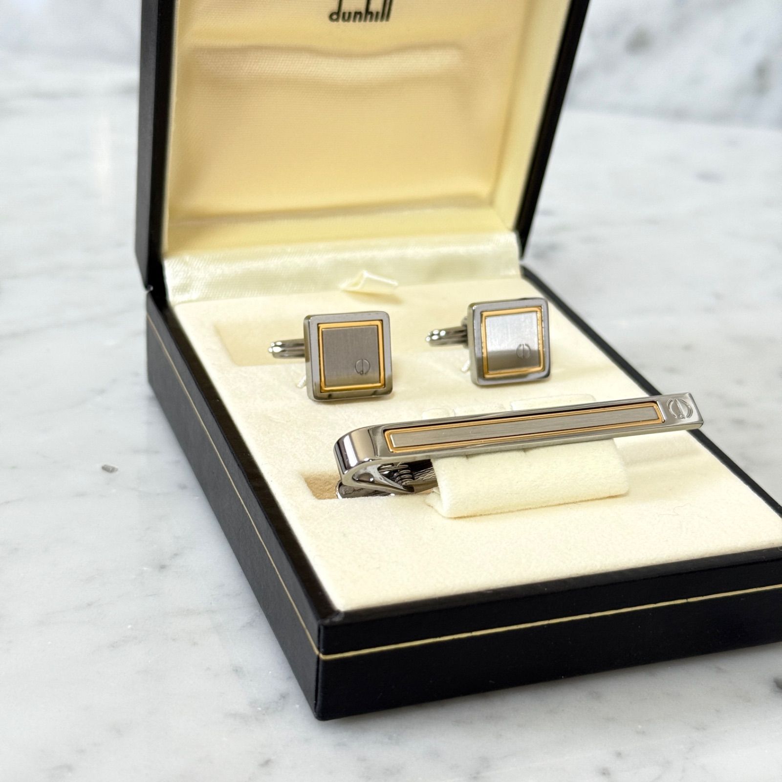 新品 未使用 dunhill ダンヒル ネクタイピン カフスリンクス Silver 銀
