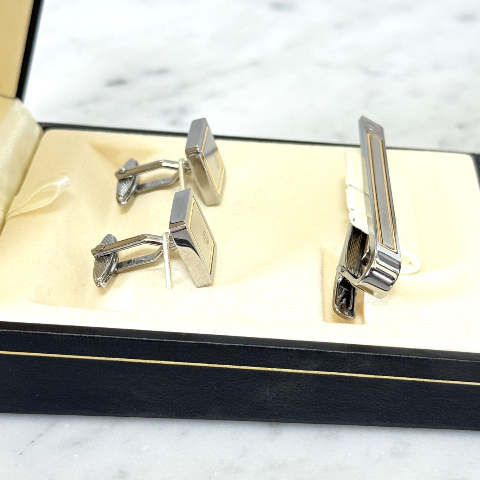 新品 未使用 dunhill ダンヒル ネクタイピン カフスリンクス Silver 銀