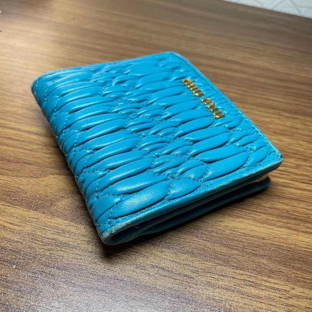 極美品】MIUMIU ミュウミュウ マテラッセ がま口 二つ折り財布 - メルカリ