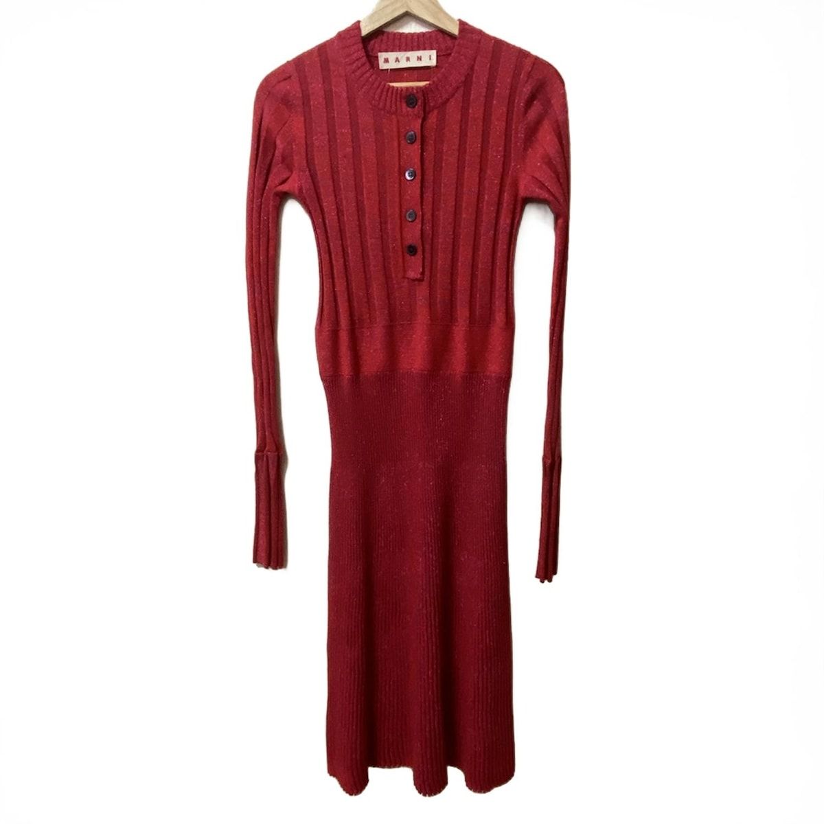 マルニ　MARNI リブボーダーニットワンピース　ロング マルニ MARNI リブボーダーニットワンピース ロング