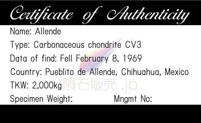 アエンデ 隕石 1.2g 炭素質コンドライトCV3 石質隕石 原石 標本