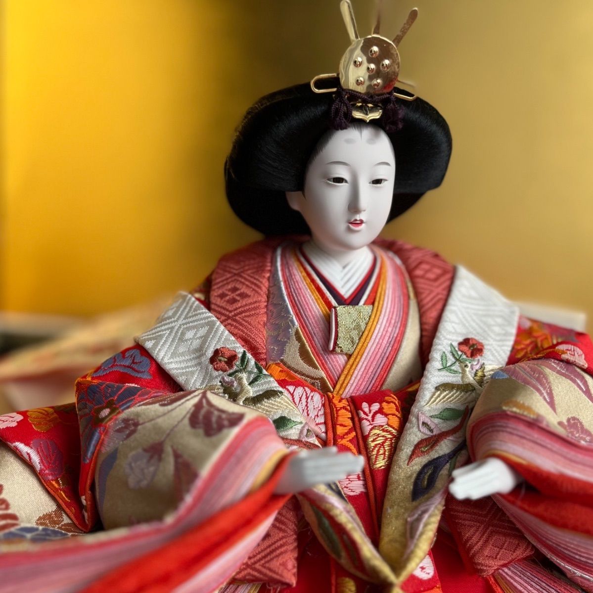 新品☆特大！京六番☆極上親王飾り☆絢爛豪華な正絹金襴と鳳凰柄☆木手