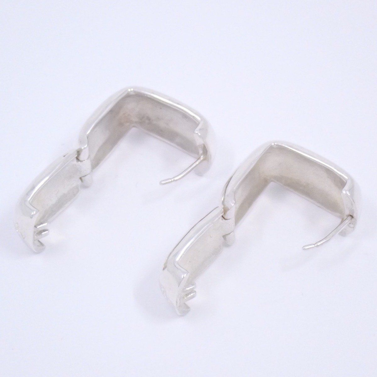 CHANEL シャネル ロゴ スクエア フープ ピアス シルバー925【いおき