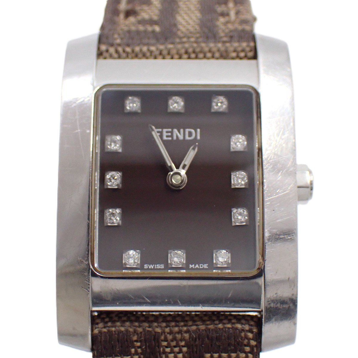 フェンディ 7000L クラシコ クォーツ レディース 腕時計 12Pダイヤ入り