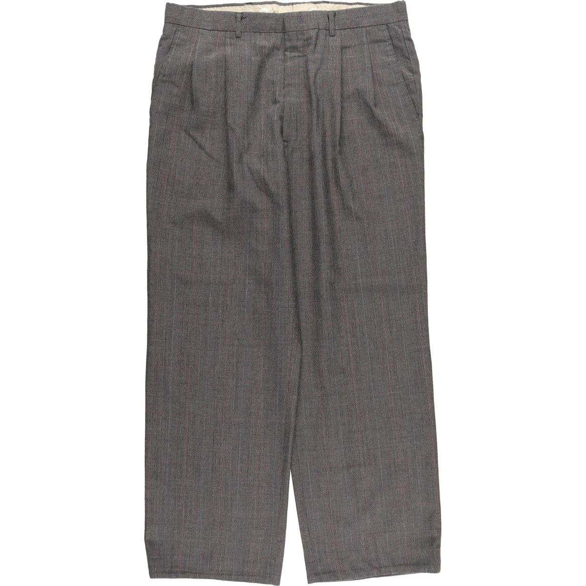 古着 80~90年代 グレンチェック ツータック スラックスパンツ メンズ