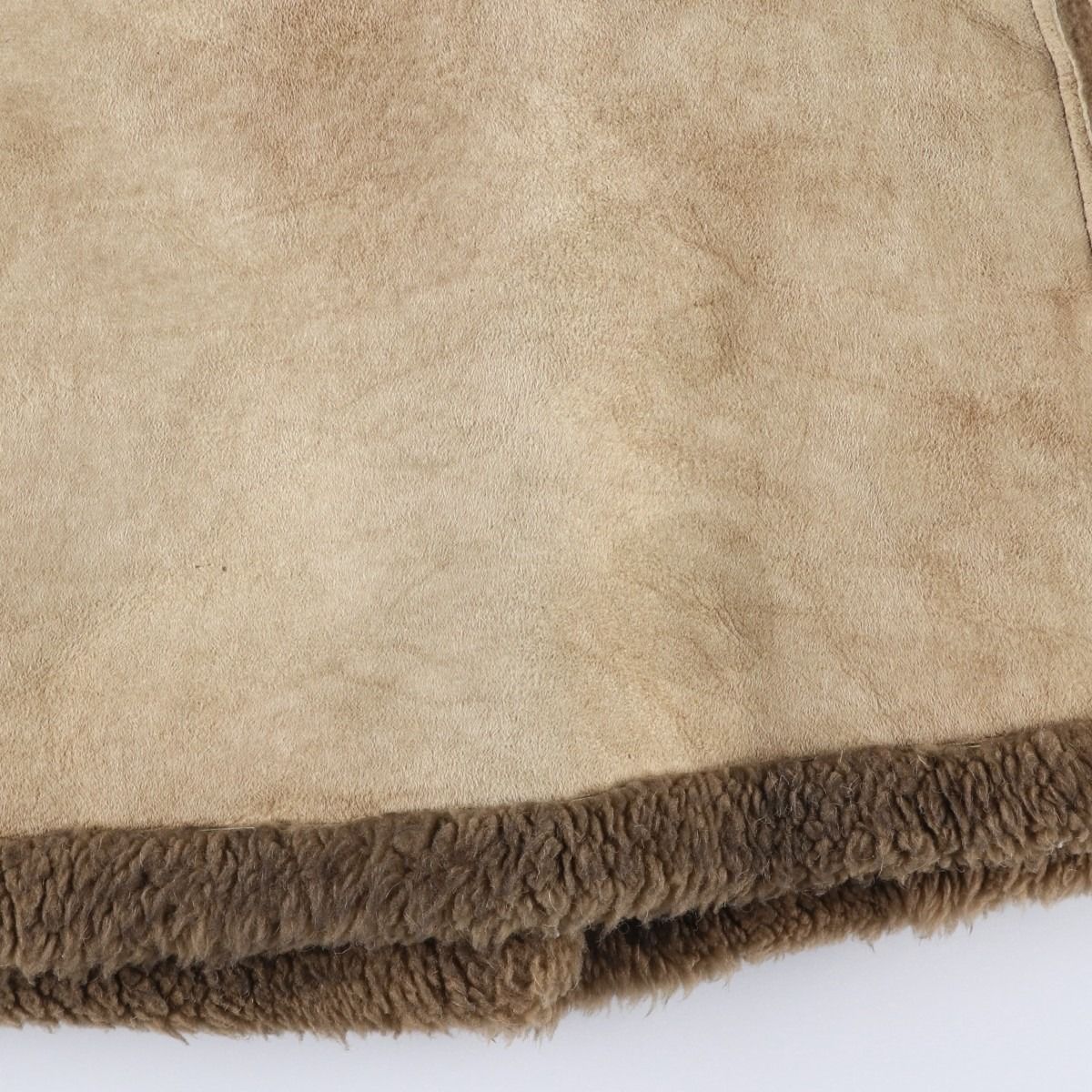 古着 AIR COMFORT ボア襟 シープスキン ムートンコート レディースL  