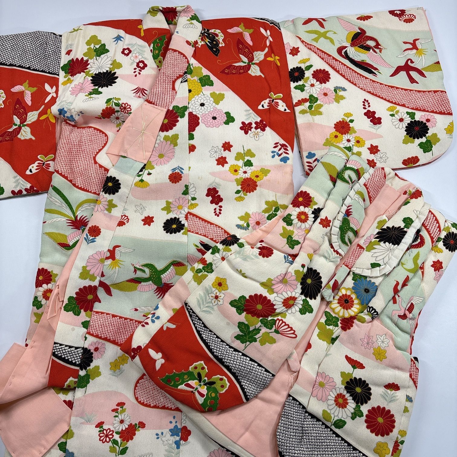 女児 着物 6枚 正絹 着物まとめ売り 同梱購入歓迎 リメイク用 【1359