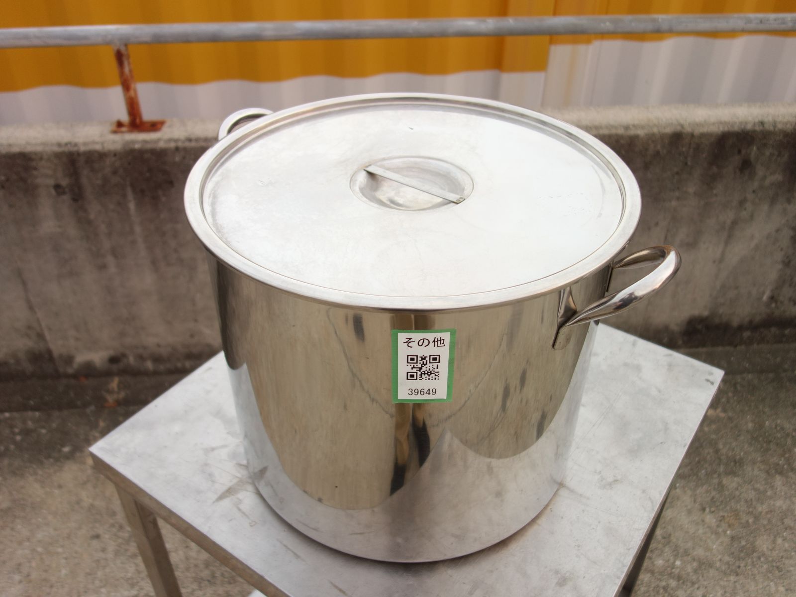 M▽スギコ 業務用 ステンレス 厨房 ストッカー 保存容器 キッチンポット 蓋つき 丸 寸胴 39649