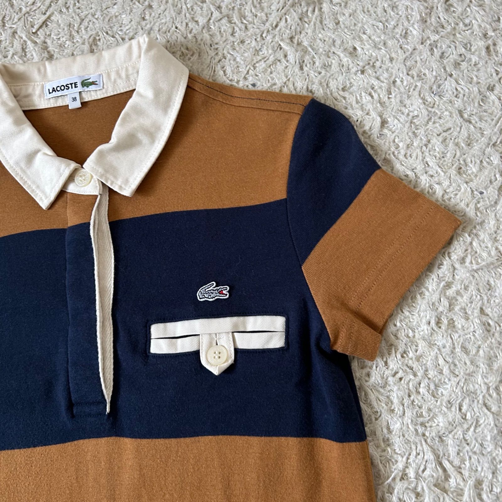 送料込み】ラコステ ポロシャツワンピース ポロワンピ ワニ刺繍 ワン