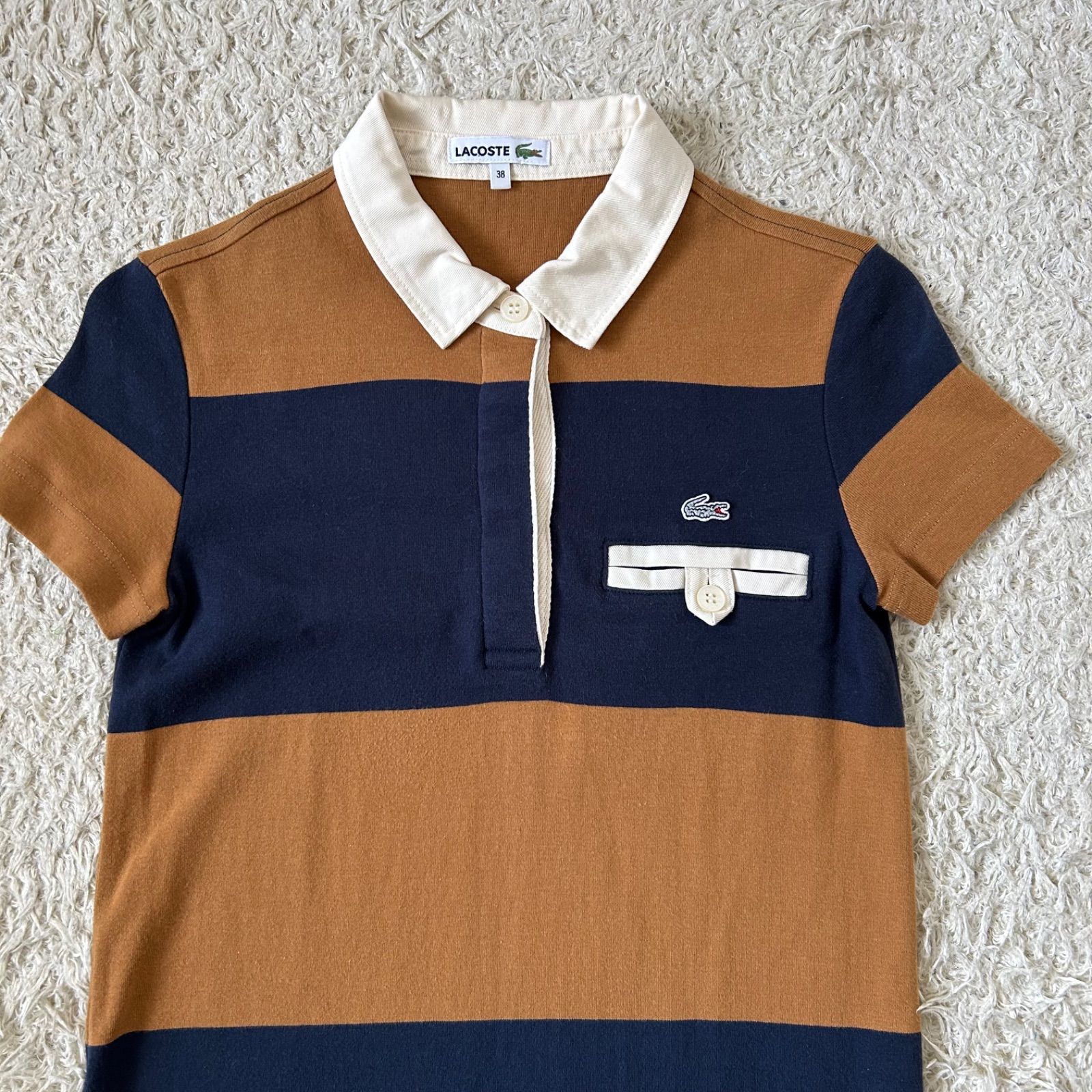 送料込み】ラコステ ポロシャツワンピース ポロワンピ ワニ刺繍 ワン