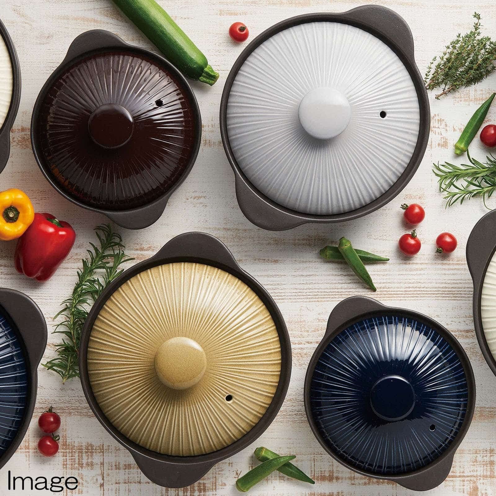 三陶 サーマテック IH 直火両用 土鍋 8号 2-3人用 2200 ml 電子レンジ オーブン 直火 IH対応 ライトグレー 18436