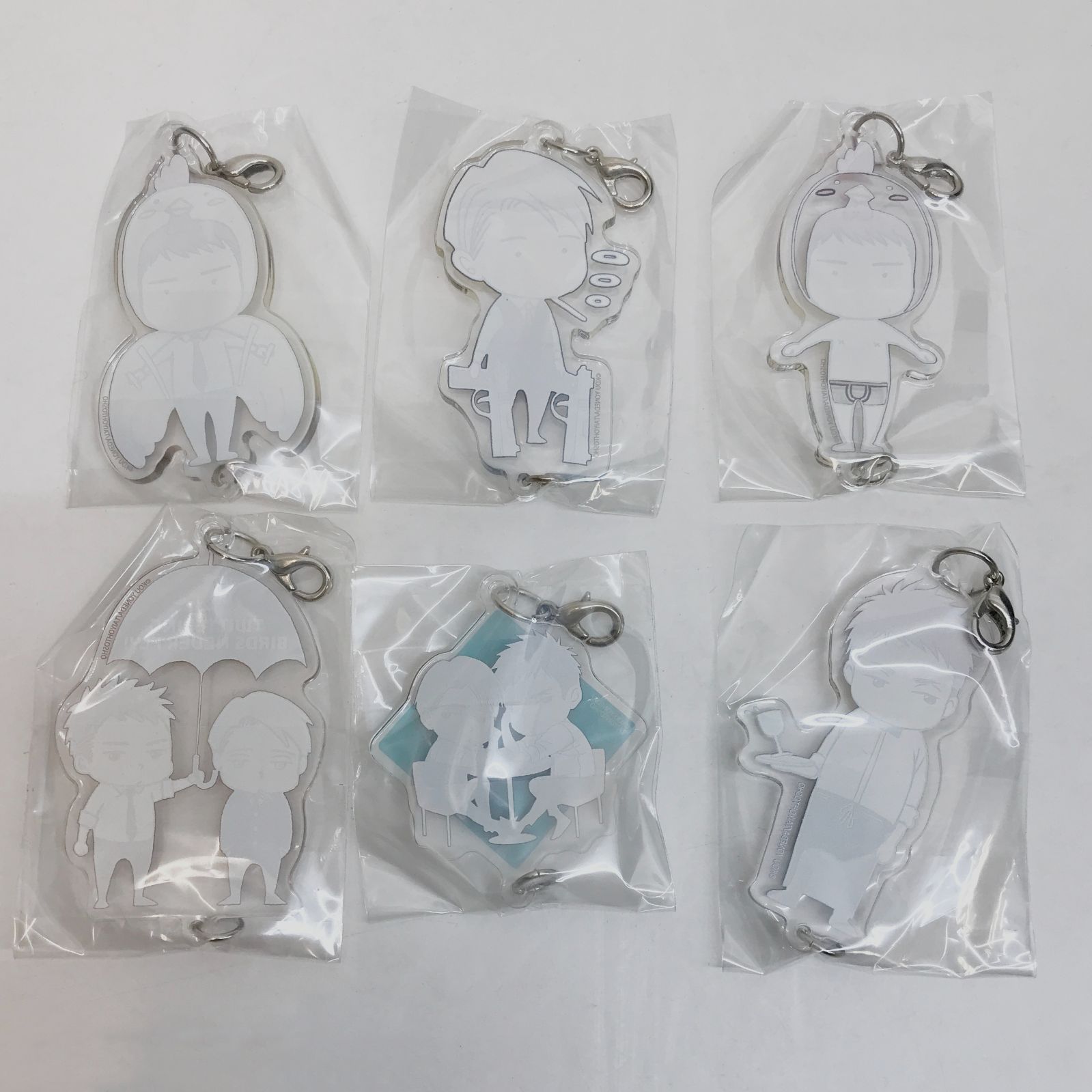 広店】ヨネダコウ 囀る鳥は羽ばたかない 繋がるアクリルチャーム 6個