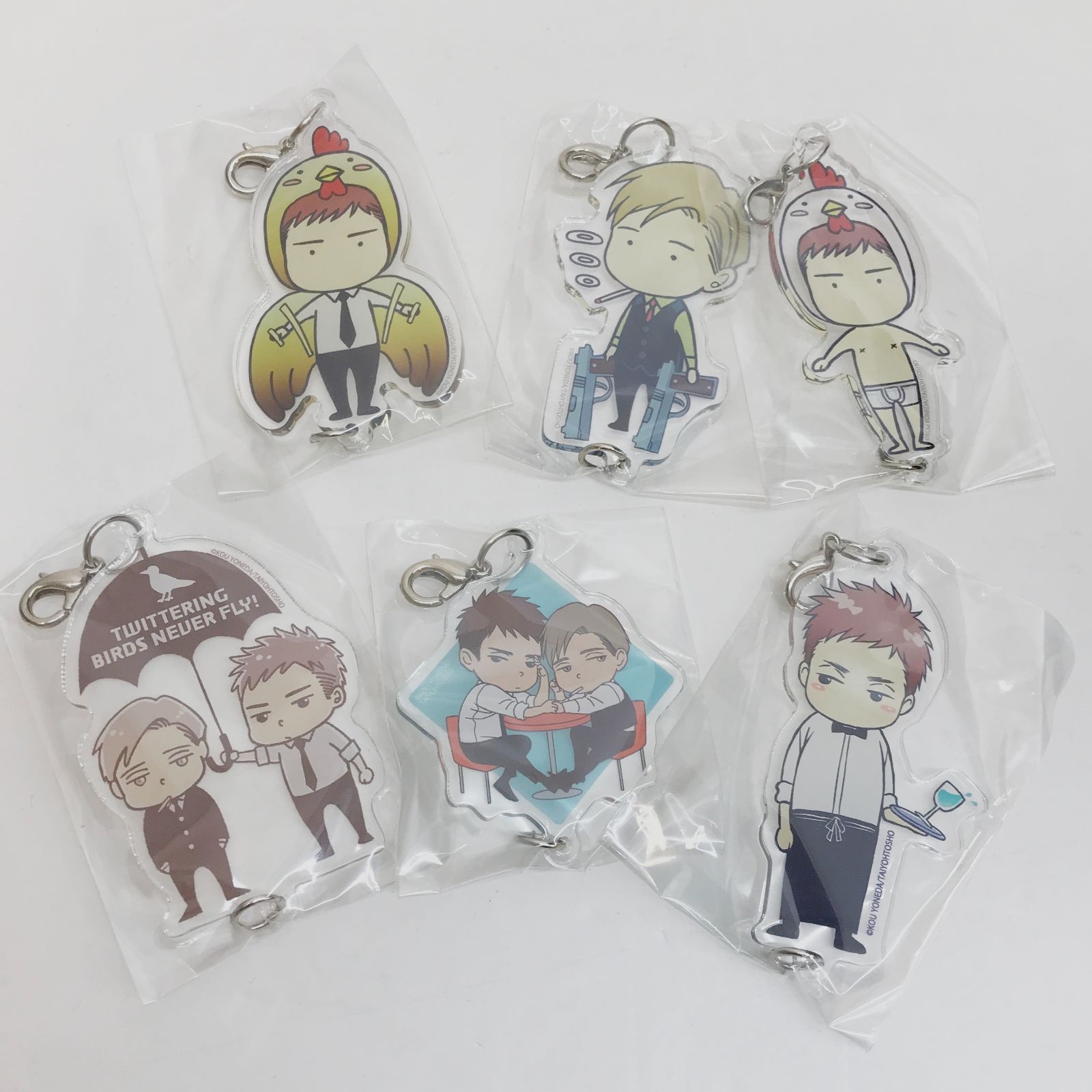 広店】ヨネダコウ 囀る鳥は羽ばたかない 繋がるアクリルチャーム 6個