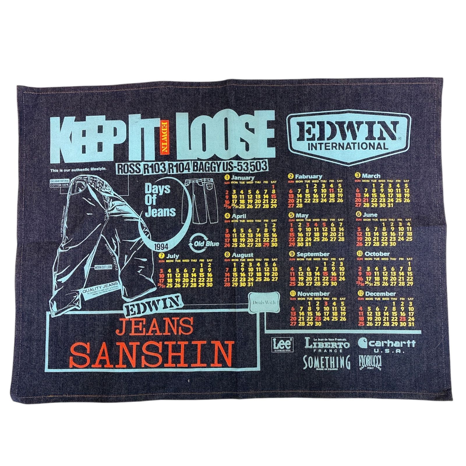 ヴィンテージ　EDWIN バナー ヴィンテージ EDWIN エドウィン 1994年 デニムカレンダー バナー