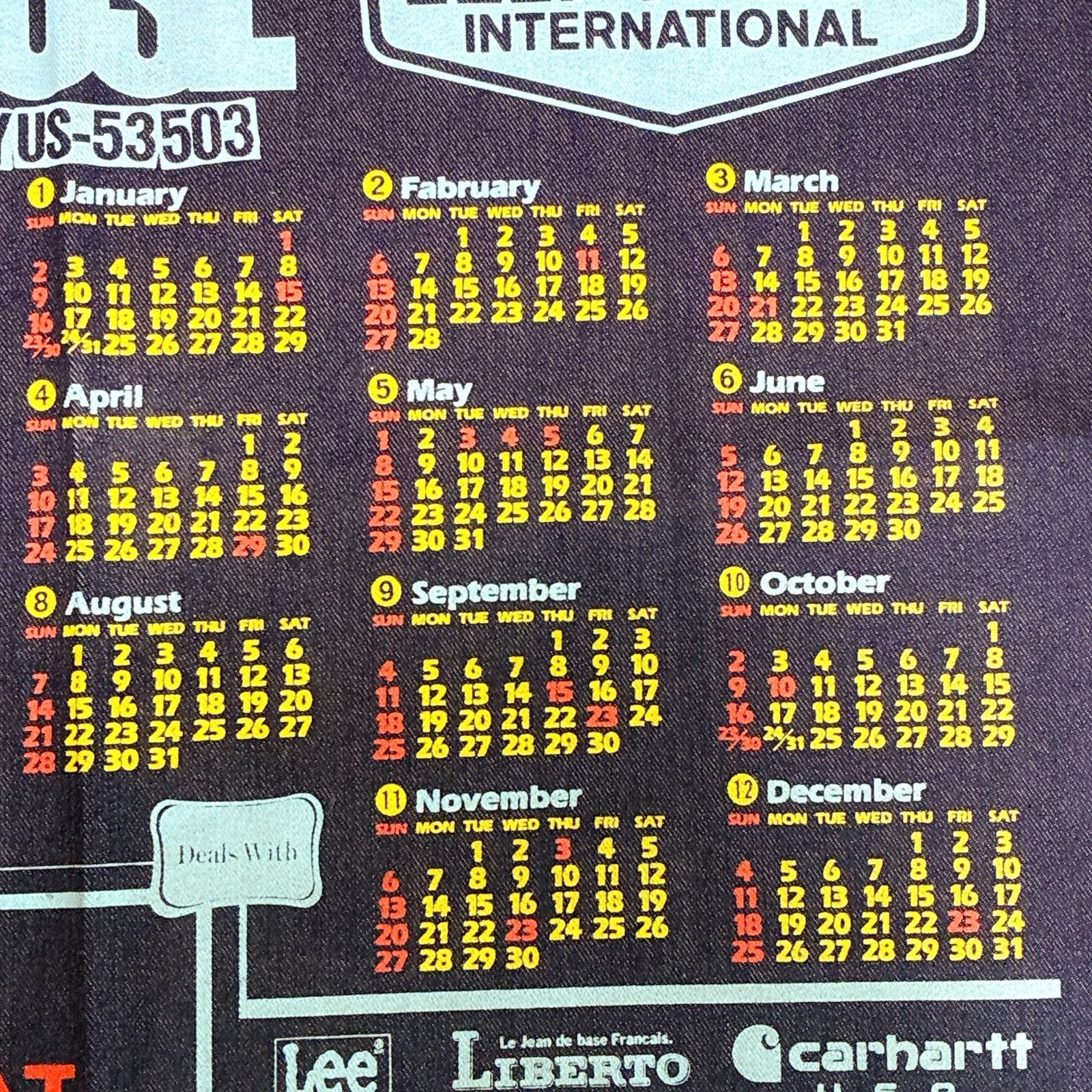 ヴィンテージ　EDWIN バナー ヴィンテージ EDWIN エドウィン 1994年 デニムカレンダー バナー