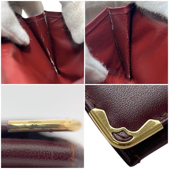 カルティエ カードケース ボルドー マスト 名刺入れ レザー 中古