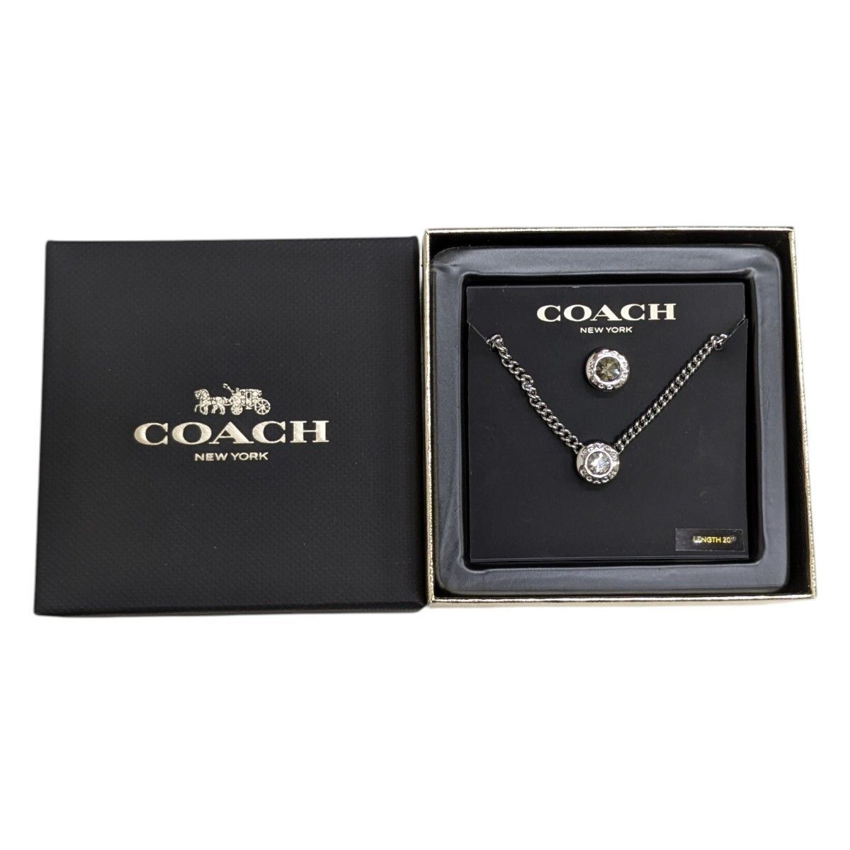 COACH サークルストーン ネックレス ピアス セット カラーストーン 