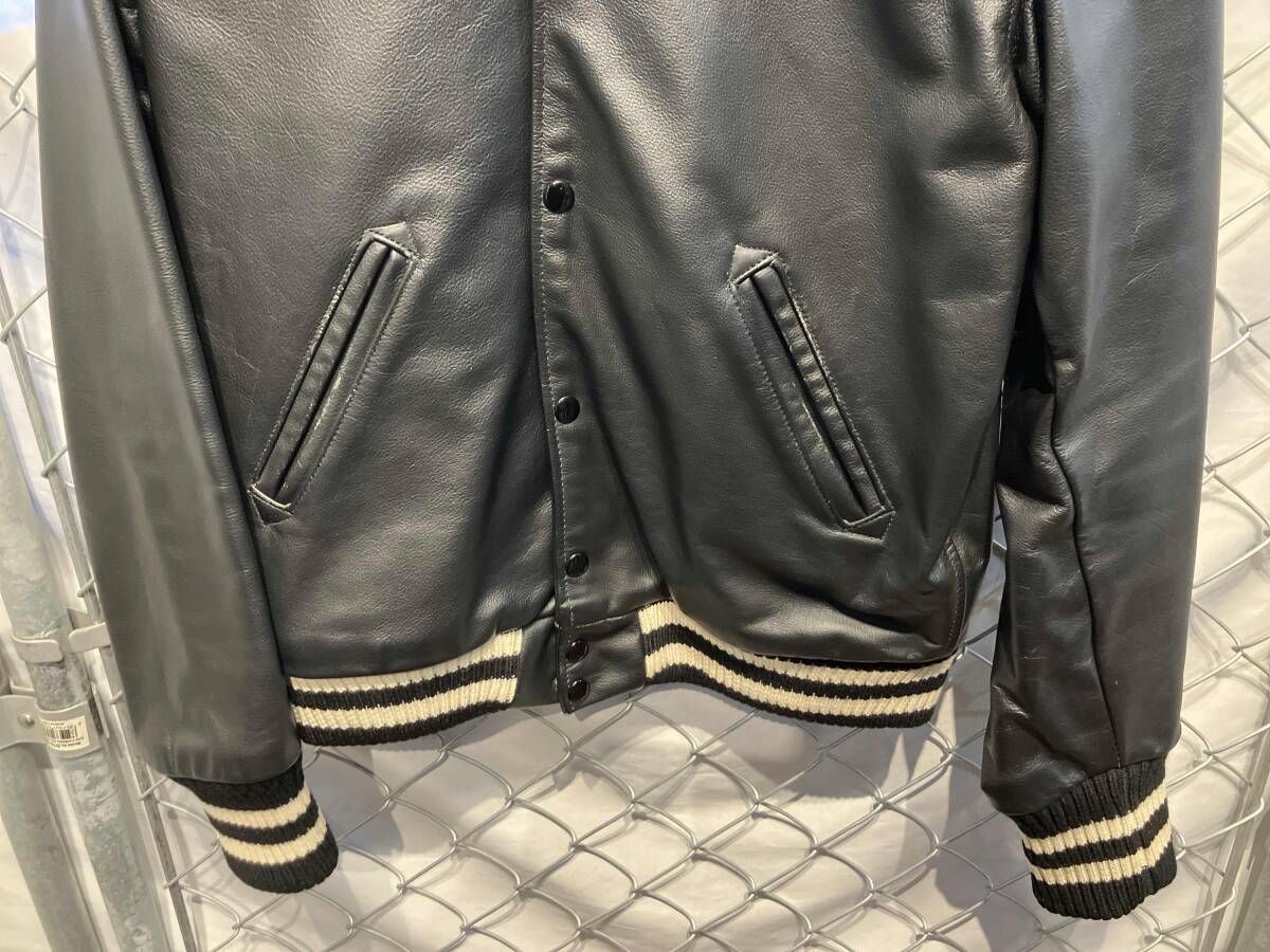 SKOOKUM all leather stadium jacket black size36 USA製 オールレザー