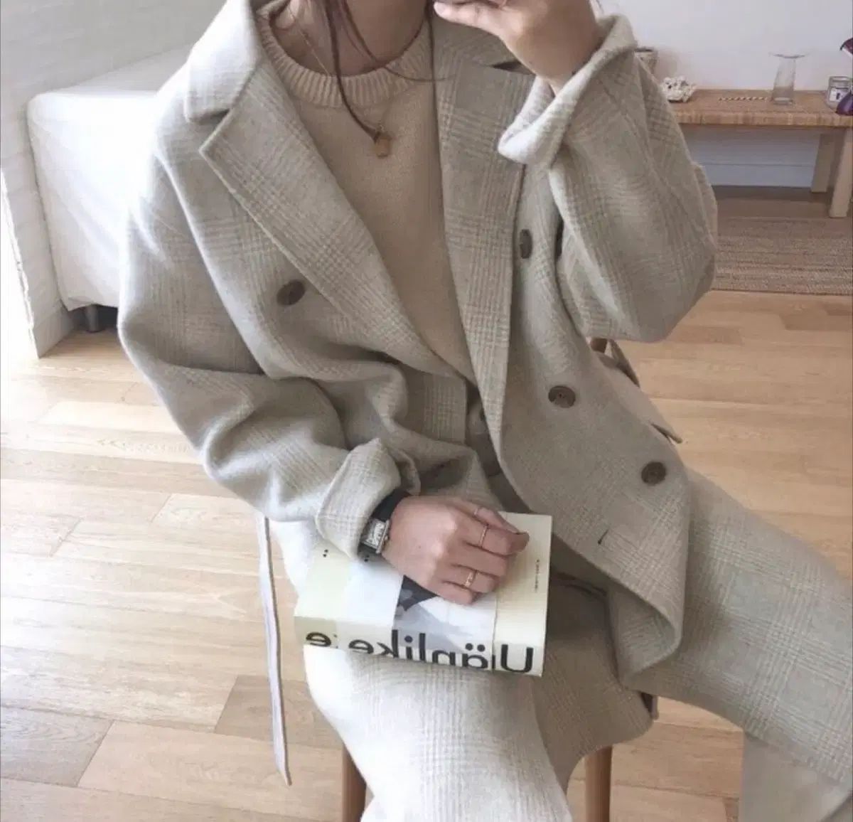 ウール チェック ハンドメイド コート (ウール90%) ほぼ新品 - メルカリ