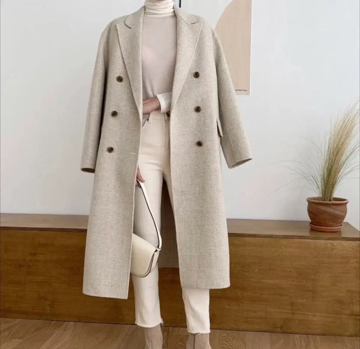 ウール チェック ハンドメイド コート (ウール90%) ほぼ新品 - メルカリ