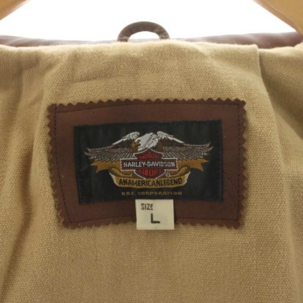 Harley-Davidson ブラウン エンボスロゴ レザージャケット M ハーレーダビッドソン HARLEY DAVIDSON レザージャケット 革ジャン