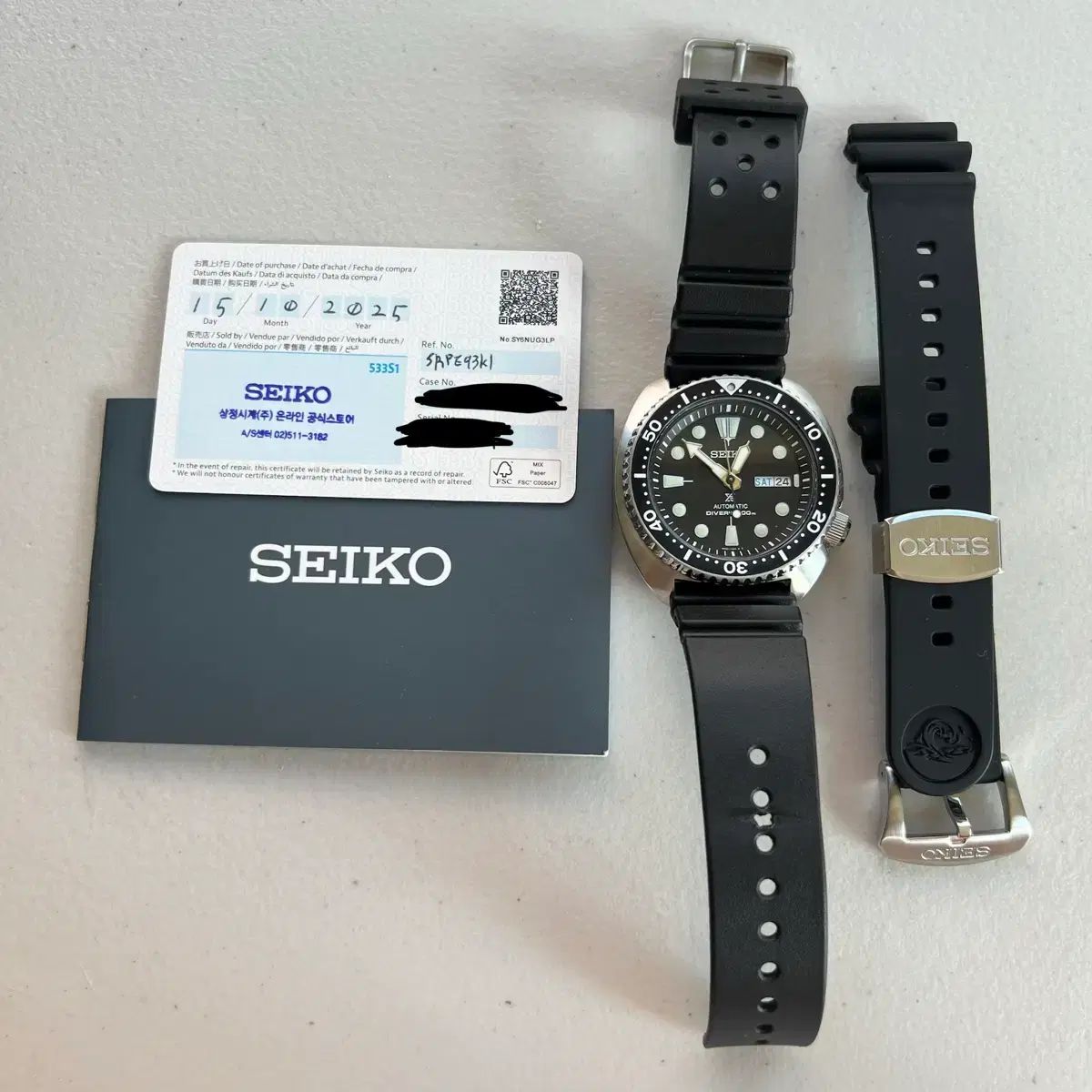 SEIKO セイコー タートル srpe93 ハン HAN 漢字窓 保証書O