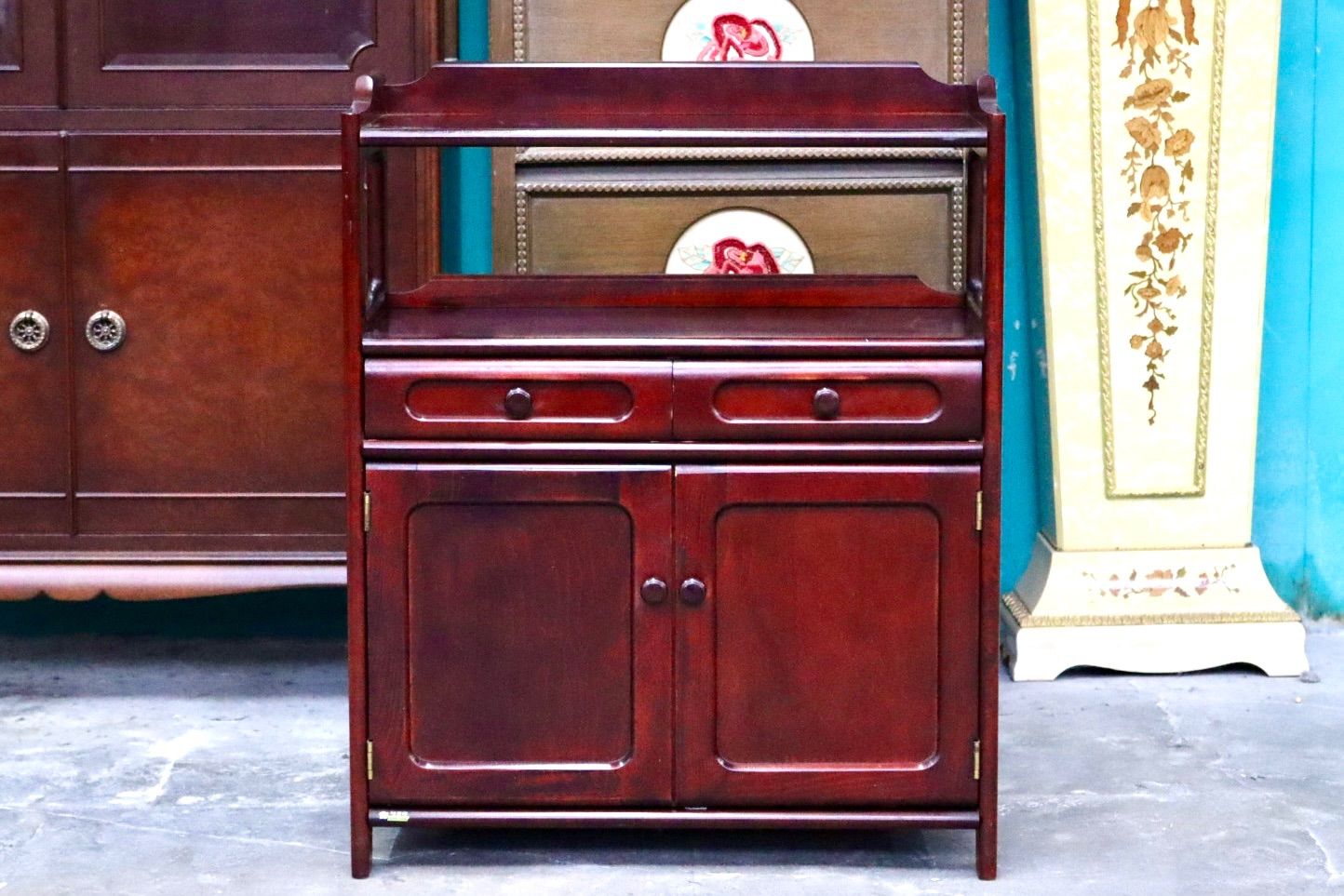 カリモク家具 サイドボード 電話台 引き出し有 キャビネット 昭和