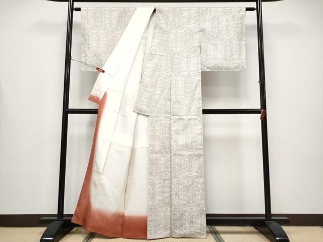 平和屋着物●極上　本場大島紬　白大島　7マルキ　唐草天井文　逸品　未使用　CYAA4333s6 平和屋着物○極上 本場大島紬 白大島 7マルキ 唐草天井文 逸品 未使用