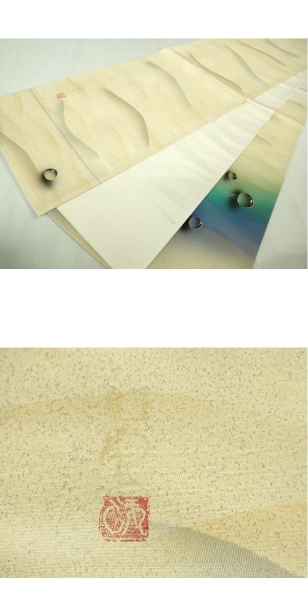 青木龍雲訪問着&袋帯&新品帯締め 訪問着 青木龍雲 水玉 難あり 未仕立て 在庫保管品 Yahoo!オークション