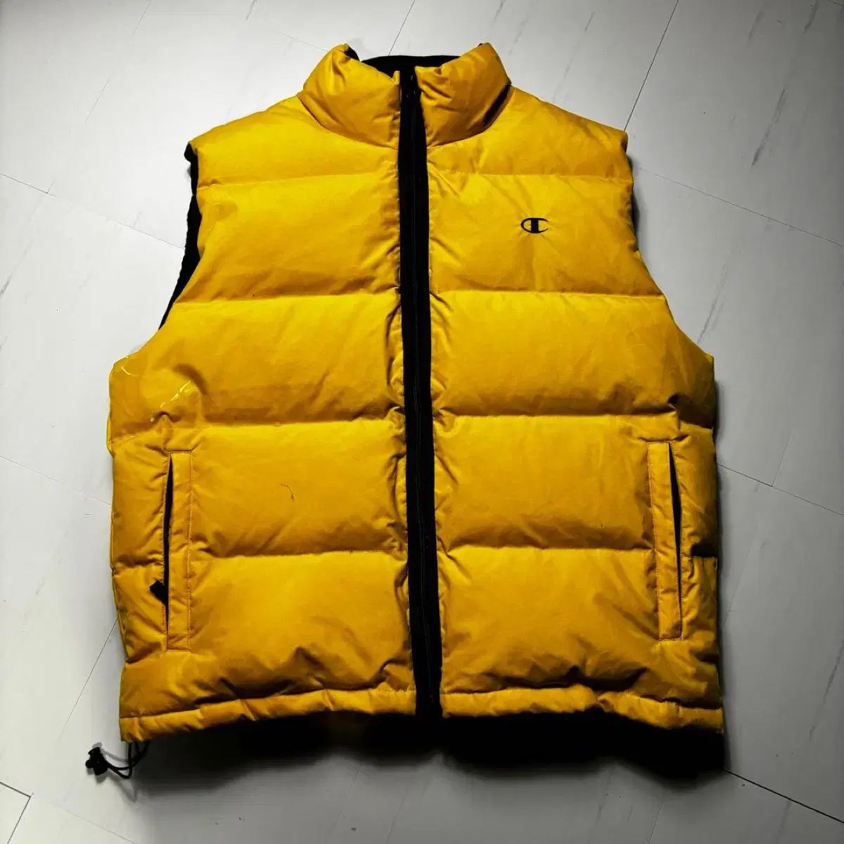 チャンピオン オールドスクール イエロー ダックダウン ダウンベスト