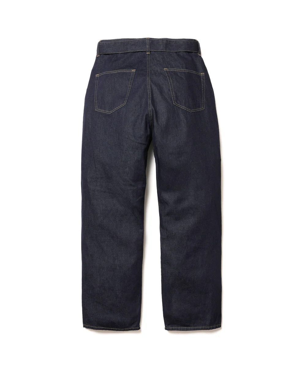 MR.OLIVE /RINSE WASH 8oz DENIM / BELTED RELAX TAPERED PANTS