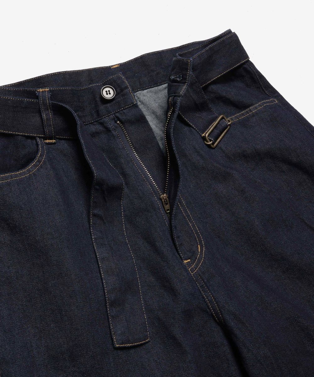 MR.OLIVE /RINSE WASH 8oz DENIM / BELTED RELAX TAPERED PANTS
