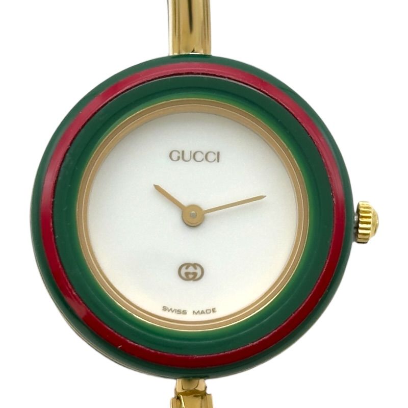 グッチ GUCCI チェンジベゼル 1100-L ホワイト ゴールドプレート