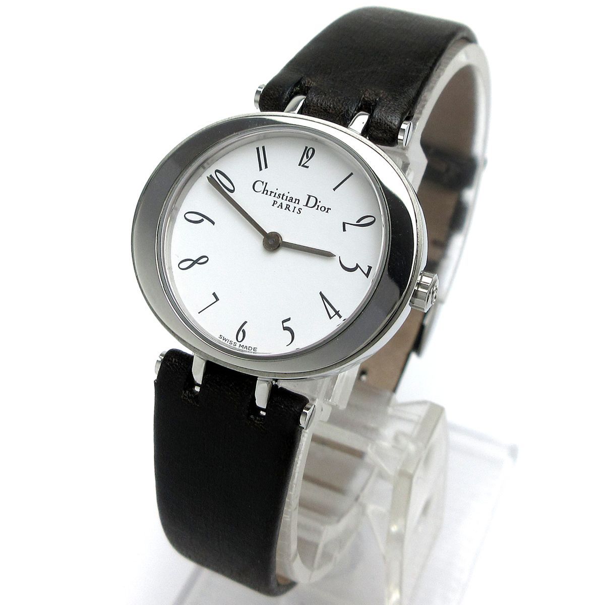 クリスチャン ディオール Christian Dior レディース 革 白文字盤 D74