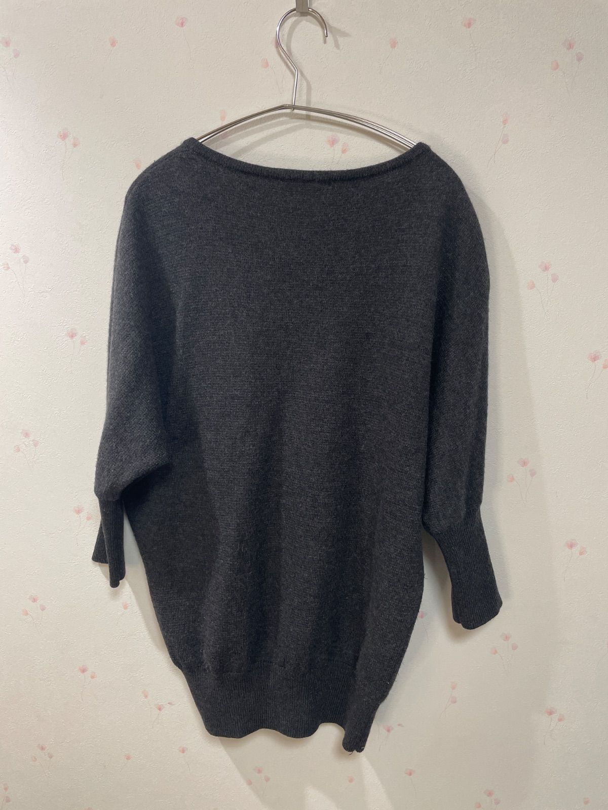 23区 ウール100％ 七分袖 ニット セーター グレー サイズ38（M相当