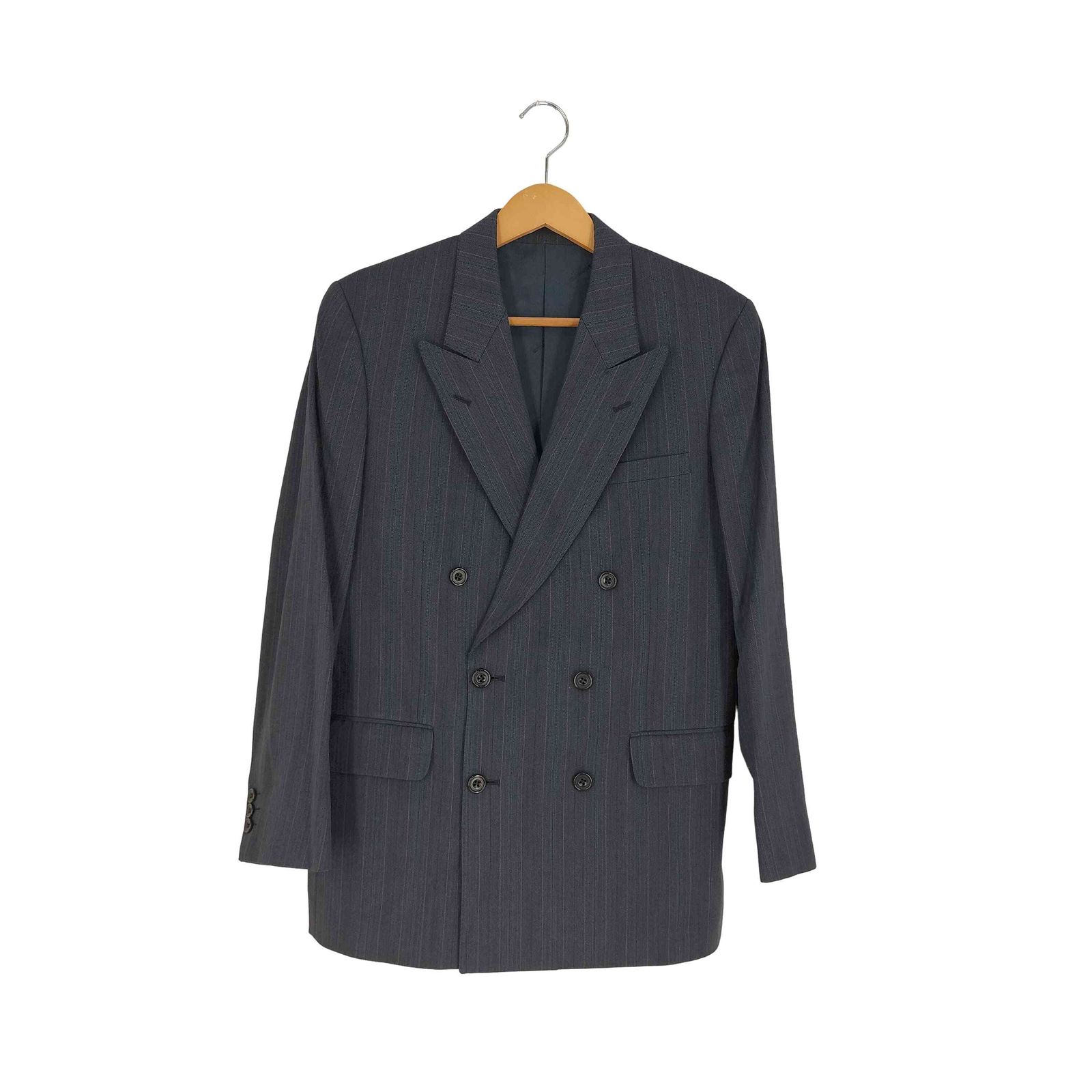 アクアスキュータム AQUASCUTUM イングランド製 ストライプ ダブル