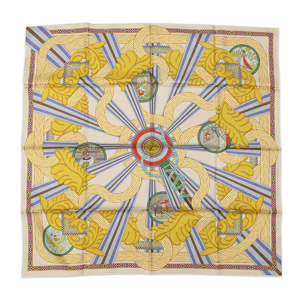 エルメス スカーフ カレ90 ダブルフェイス たいまつの光 A la Lumiere