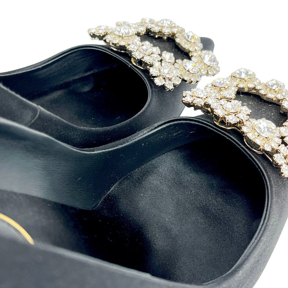 【美品】ROGER VIVIER ロジェヴィヴィエ フラワーパンプス ブラック 美品】ROGER VIVIER ロジェヴィヴィエ フラワーパンプス ブラック