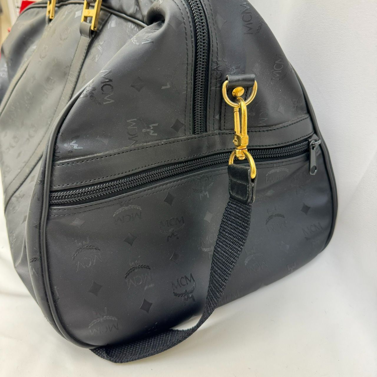 K【ヴィンテージ】MCM エムシーエム ボストンバッグ ブラック ゴールド